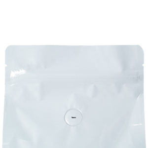 blank vit flatbottnad påse med zipper och valv